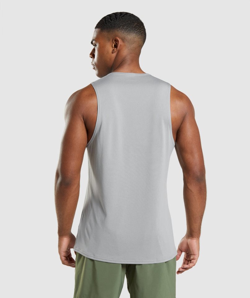 Men's Gymshark Arrival Tanks Light Grey | CA 15DA07